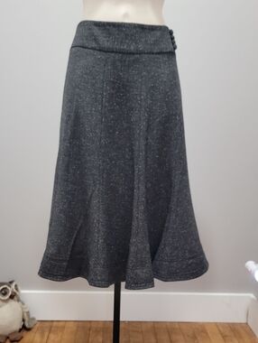 Classic Gray A-Line Tweed Skirt - Women's Sz 4